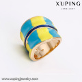 14376 Wholesale high quality fine ladies jewelry colorful paint surface wide finger ring